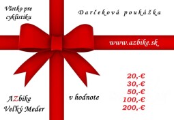 Darčeková poukážka na nákup v cykloobchode a eshope AZbike.sk v hodnote 500€. 