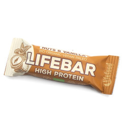tyčinka Lifefood Lifebar Protein Bio Raw oříšková s vanilkou 47g